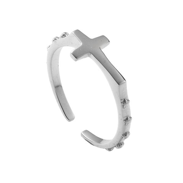 Classic Silver Rosary Ring (Adjustable Size)