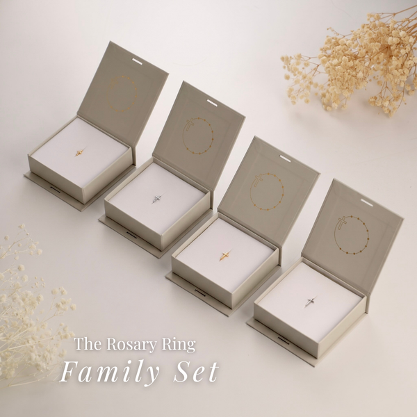 Family Set of 4 Rosary Ring (Choose Your Designs) FREE SHIPPING
