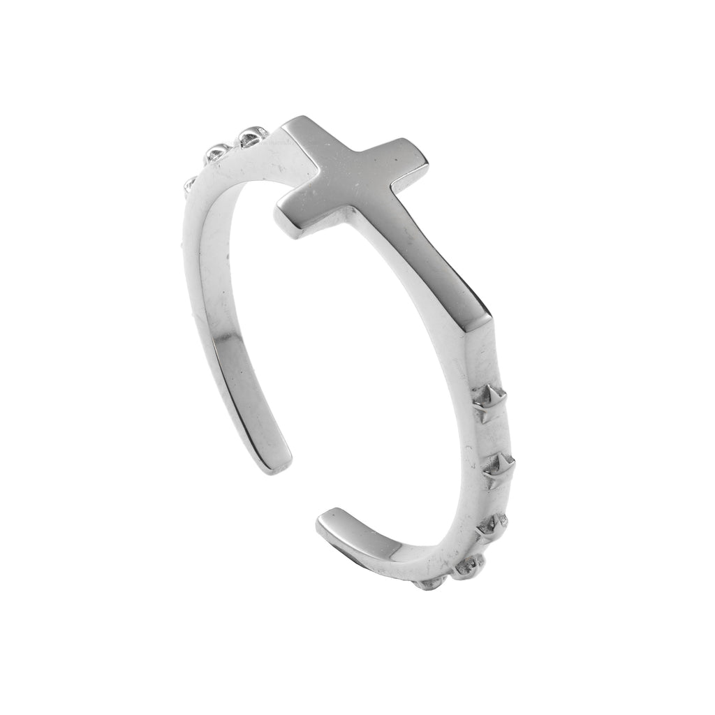 Classic Silver Rosary Ring (Adjustable Size)