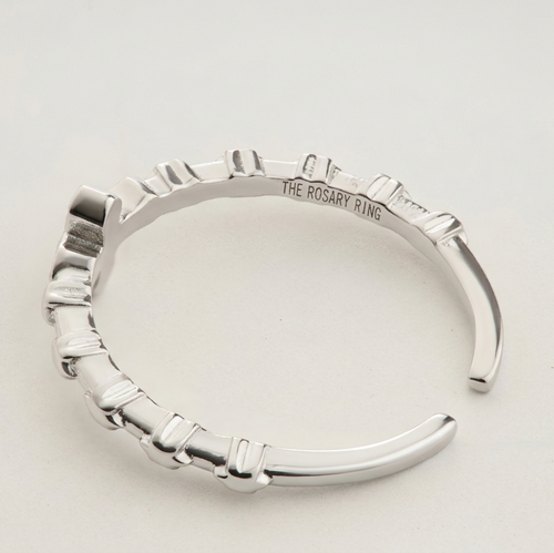 Classic Silver Rosary Ring (Adjustable Size)