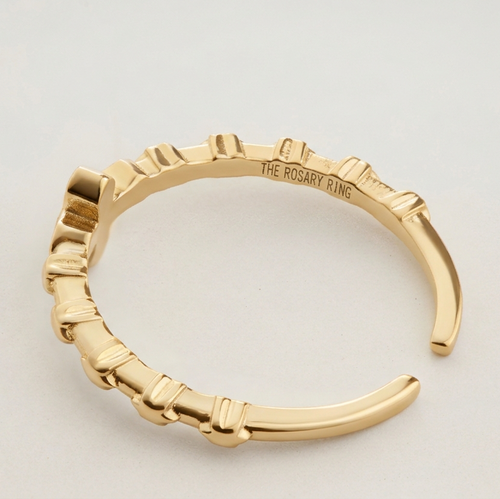 Classic Gold Rosary Ring (Adjustable Size)